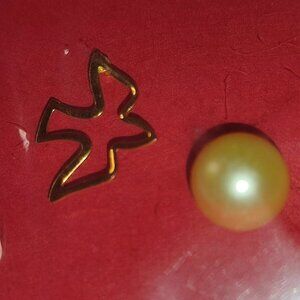 Lot 2 Pins Brooches Golden Bird Pearl Vintage pcs old granny chic academia